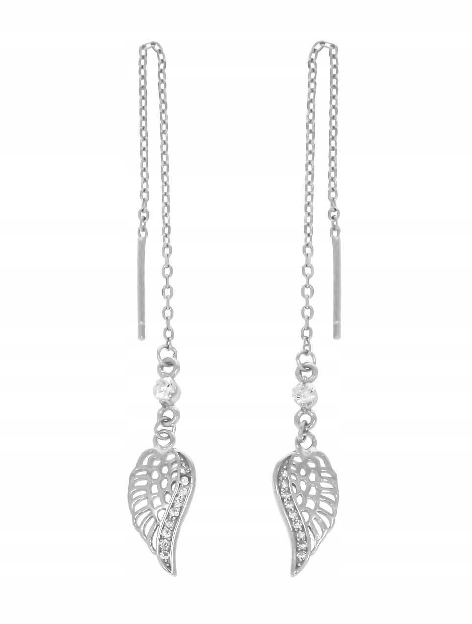 

Kolczyki Przeciągane Skrzydła Cyrkonie srebro 925