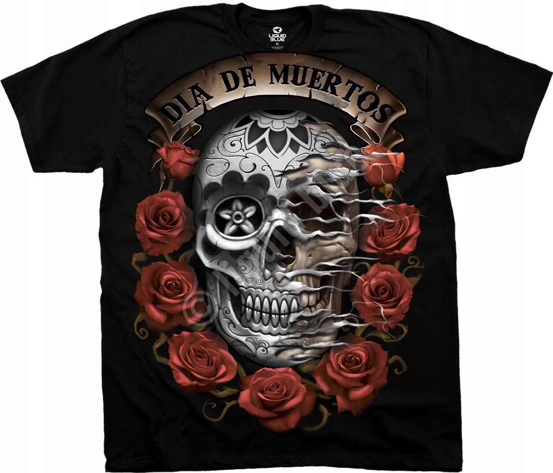 Lebka Dia De Muertos Liquid Blue M
