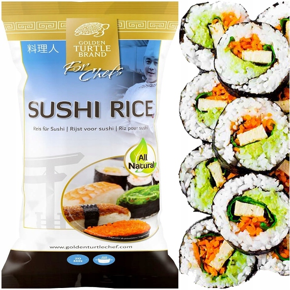 Levně Rýže Na Sushi Kulaté Zrno Kleisty Premium 5kg 5000g Golden Turtle Brand