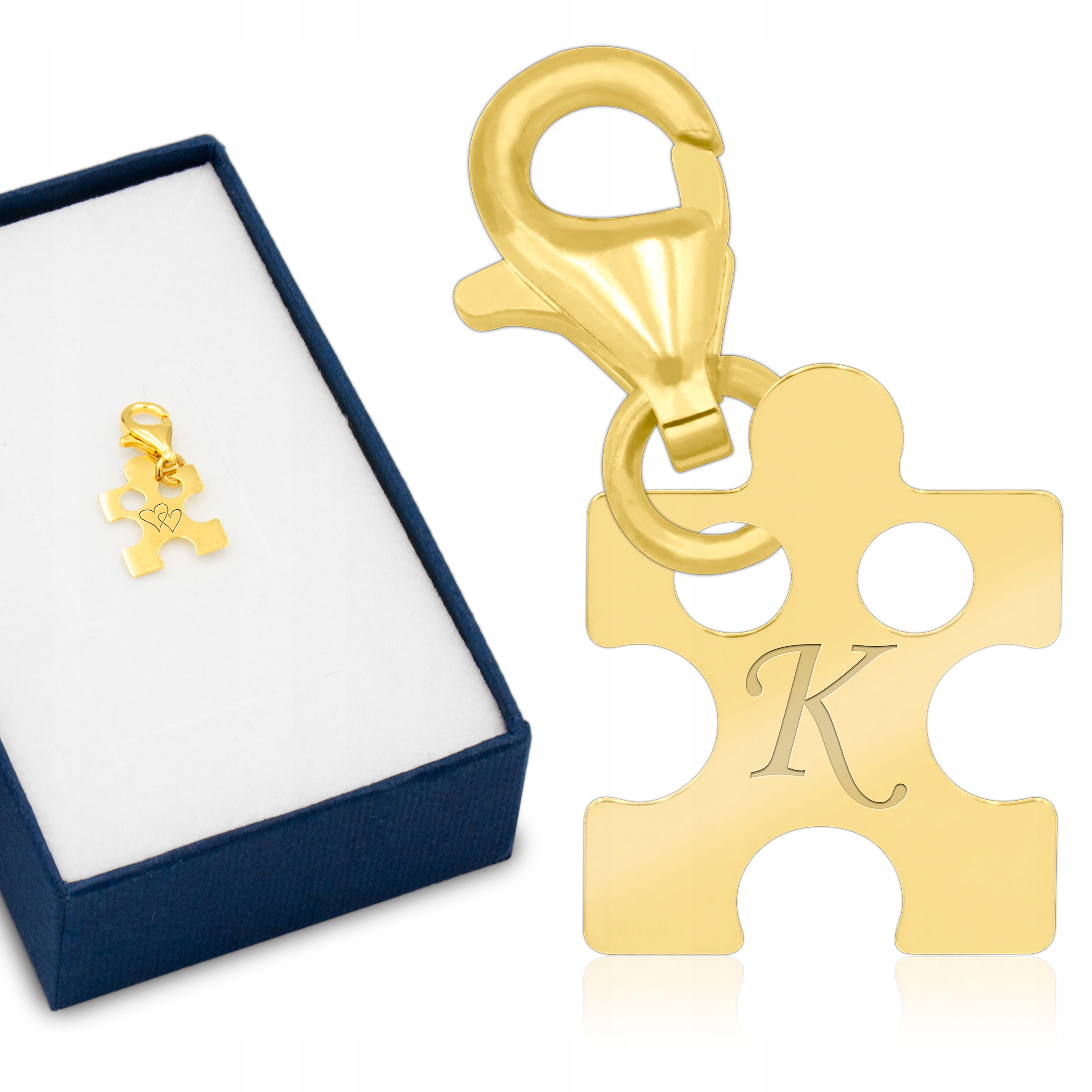 

Złota zawieszka pr. 585 Charms Puzzle z Grawerem