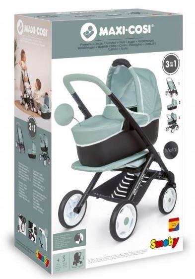 

Smoby Wózek 3 w 1 zielony Maxi Cosi Quinny