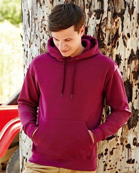 BLUZA MESKA Z KAPTUREM FRUIT OF THE LOOM GRUBA BLUZA Hooded CLASIC SOLIDNA Kolor czarny