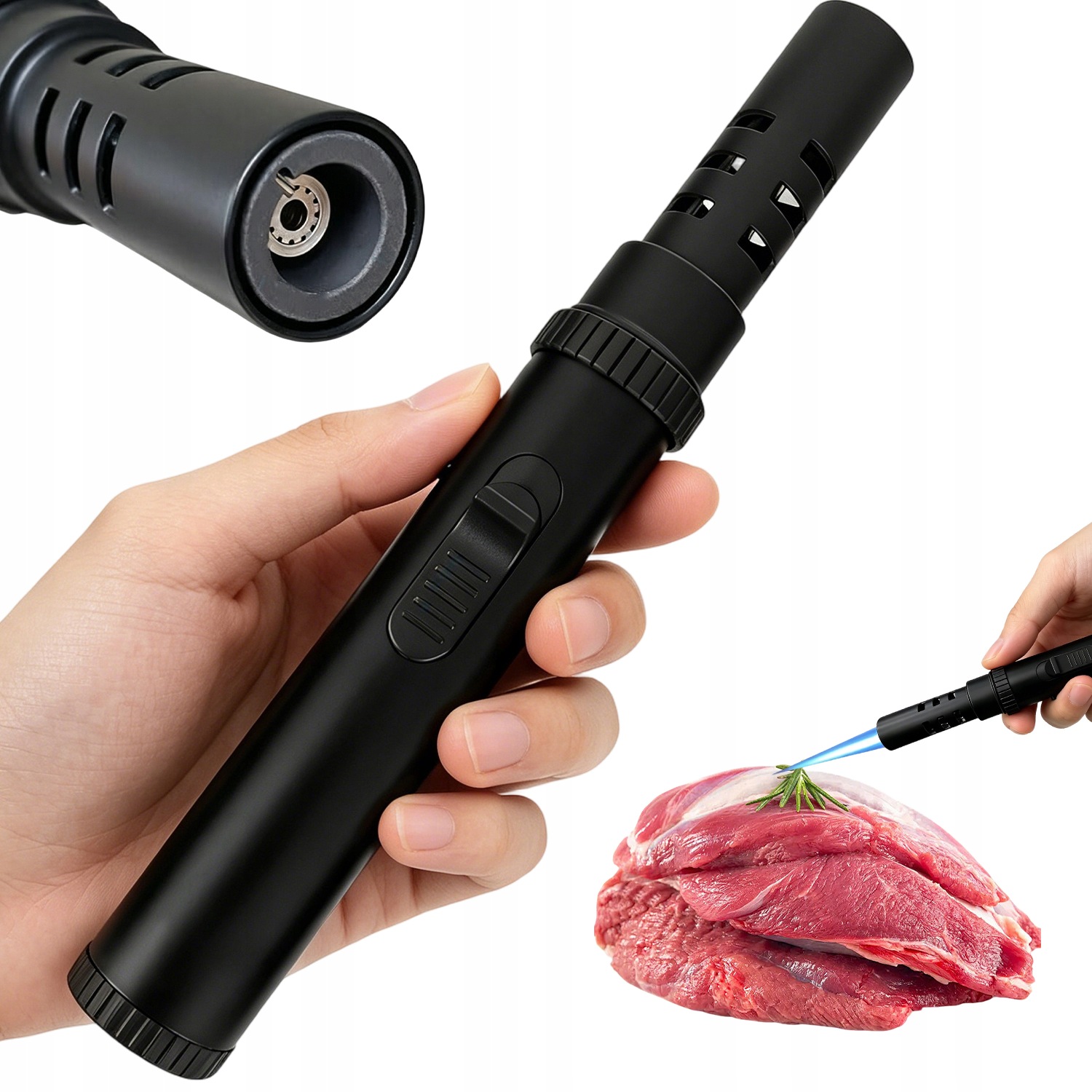Metalowa Zapalniczka Z Regulowanym Płomieniem Na Butan Do Użytku Outdoor