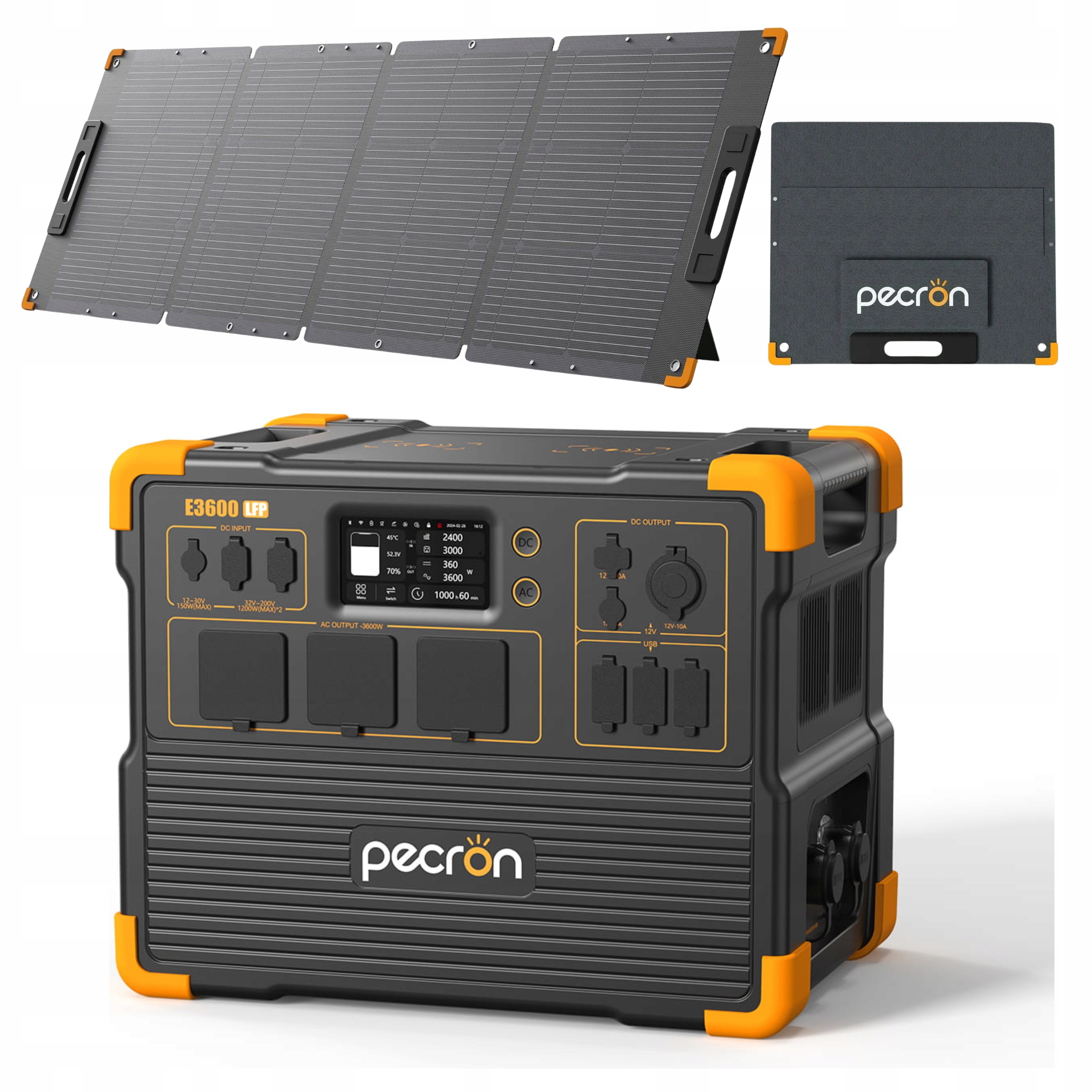 Napájecí stanice se solárním panelem 200W Pecron E3600LFP 3600W 3072Wh