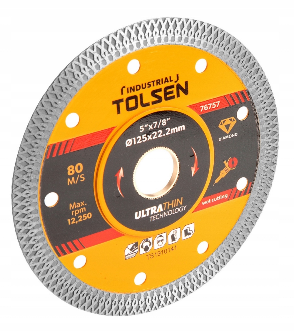 Tarcza diamentowa Tolsen 230mm do gresu płytek cienka 1,8mm segment 10mm