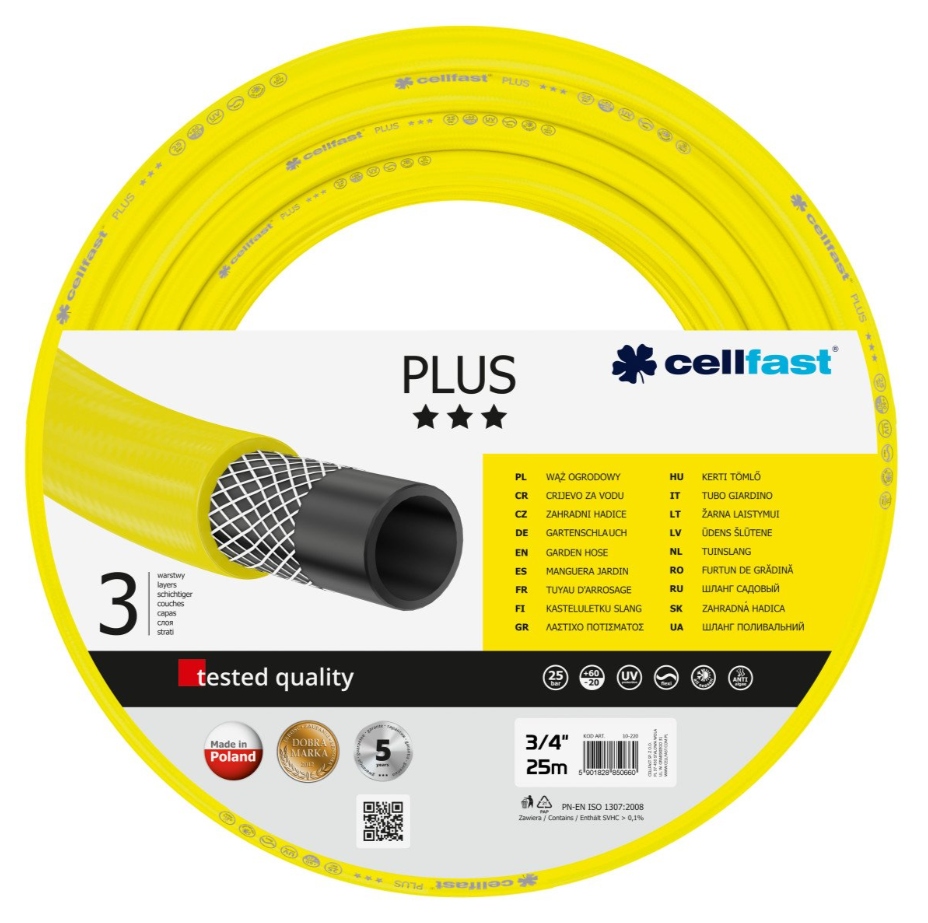Wąż ogrodowy Cellfast Plus 3/4'' 25m 3 warstwowy