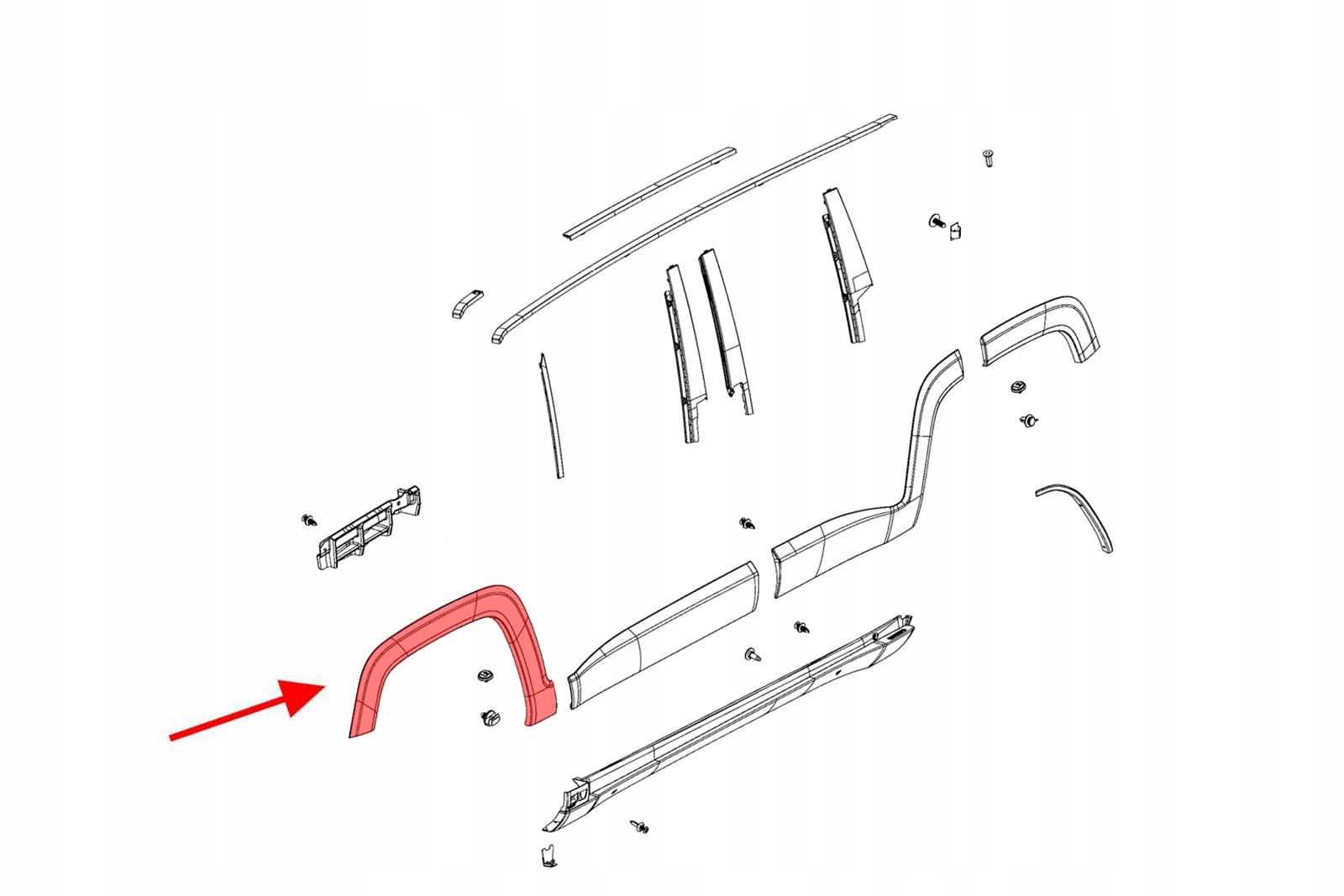 JEEP RENEGADE I BU LISTWA BŁOTNIKA LEWA 5XB64LXHAA Producent części Inny