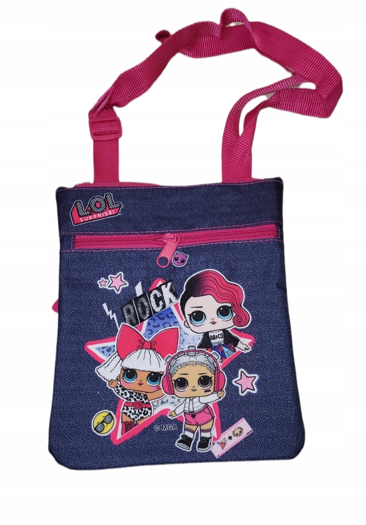 Torebka L.O.L. Surprise kopertówka dwa zamki dżins na ramie torebki LOL Marka inna