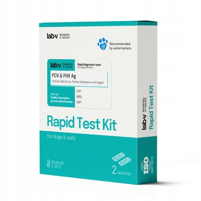 Kočičí rýma Test na herpesvirózu a kalicivirózu Antigen Fcv & Fhv 2 ks