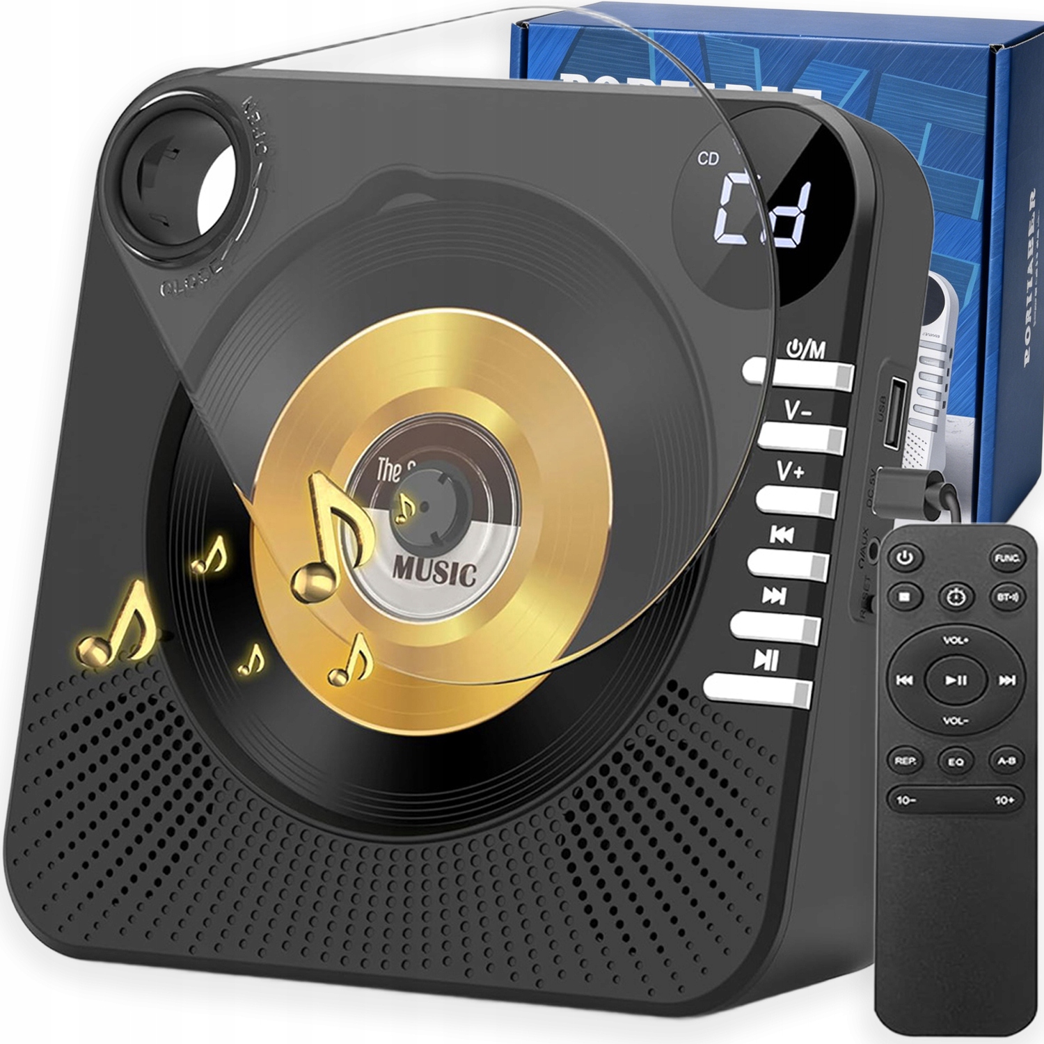 Přenosný Přehrávač CD Reproduktor Bluetooth Rádio S Dálkovým Ovládáním Dárky