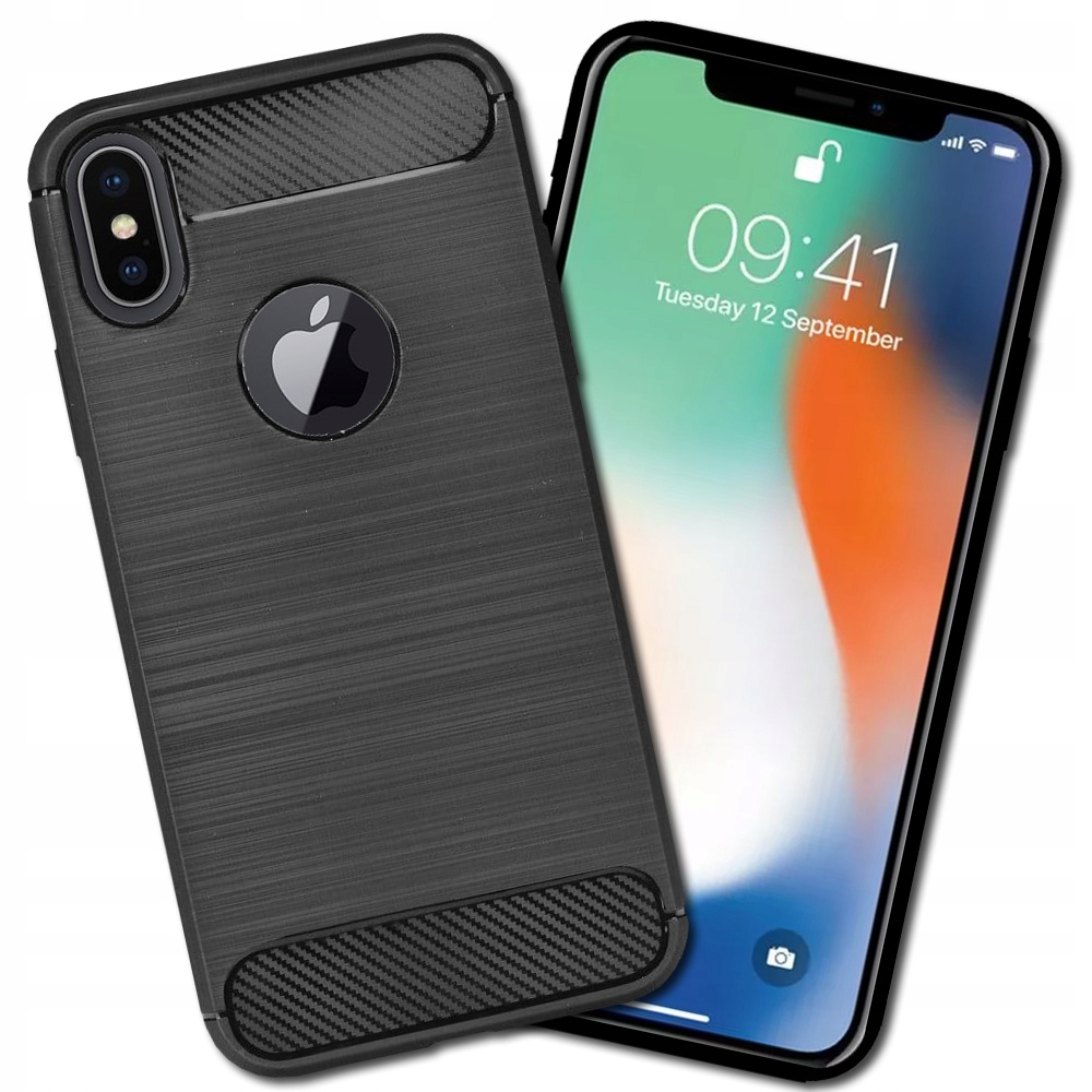 

Czarne Etui Pancerne Carbon do Apple Iphone Xs Max