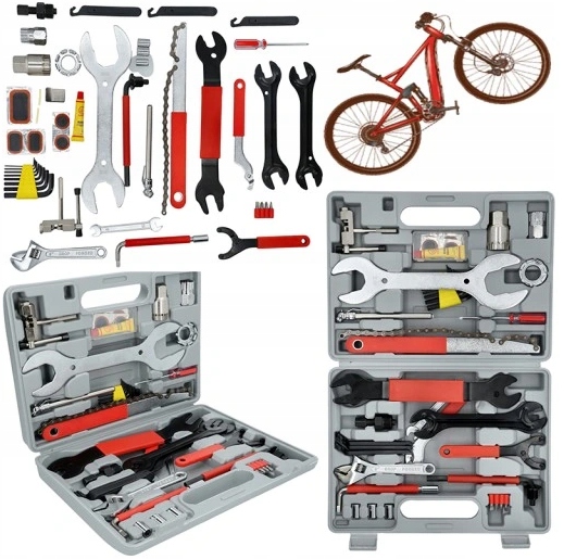 Zestaw Narzędzi do Roweru Walizka Klucze Rowerowe Imbusy 44el Łatka Łyżka