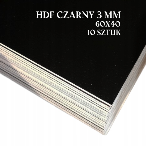 Hdf deska 60x40 3mm černá pro laserové řezy 10 ks