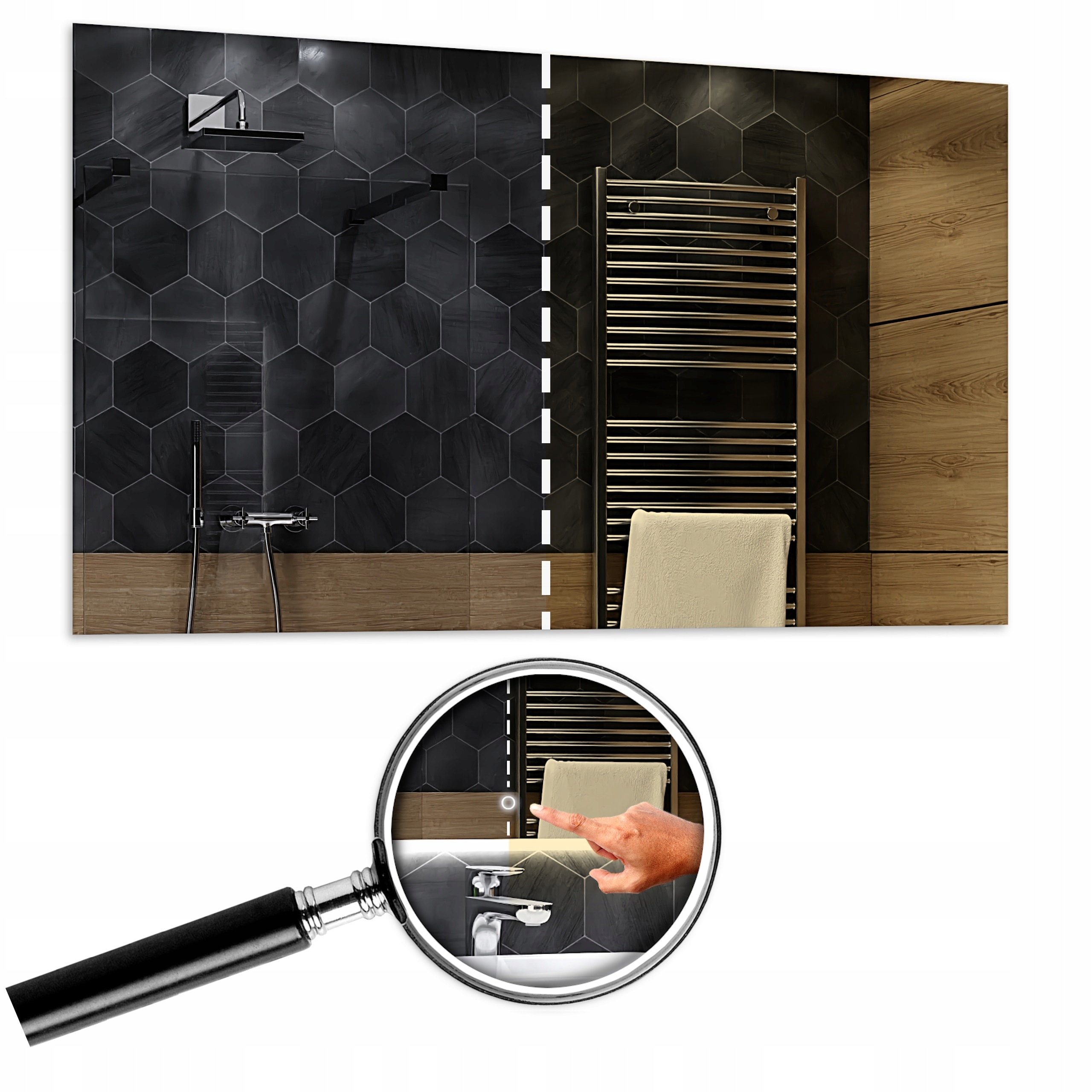Zrcadlo Dubai Dual Led 100x70 cm s dotykovým vypínačem