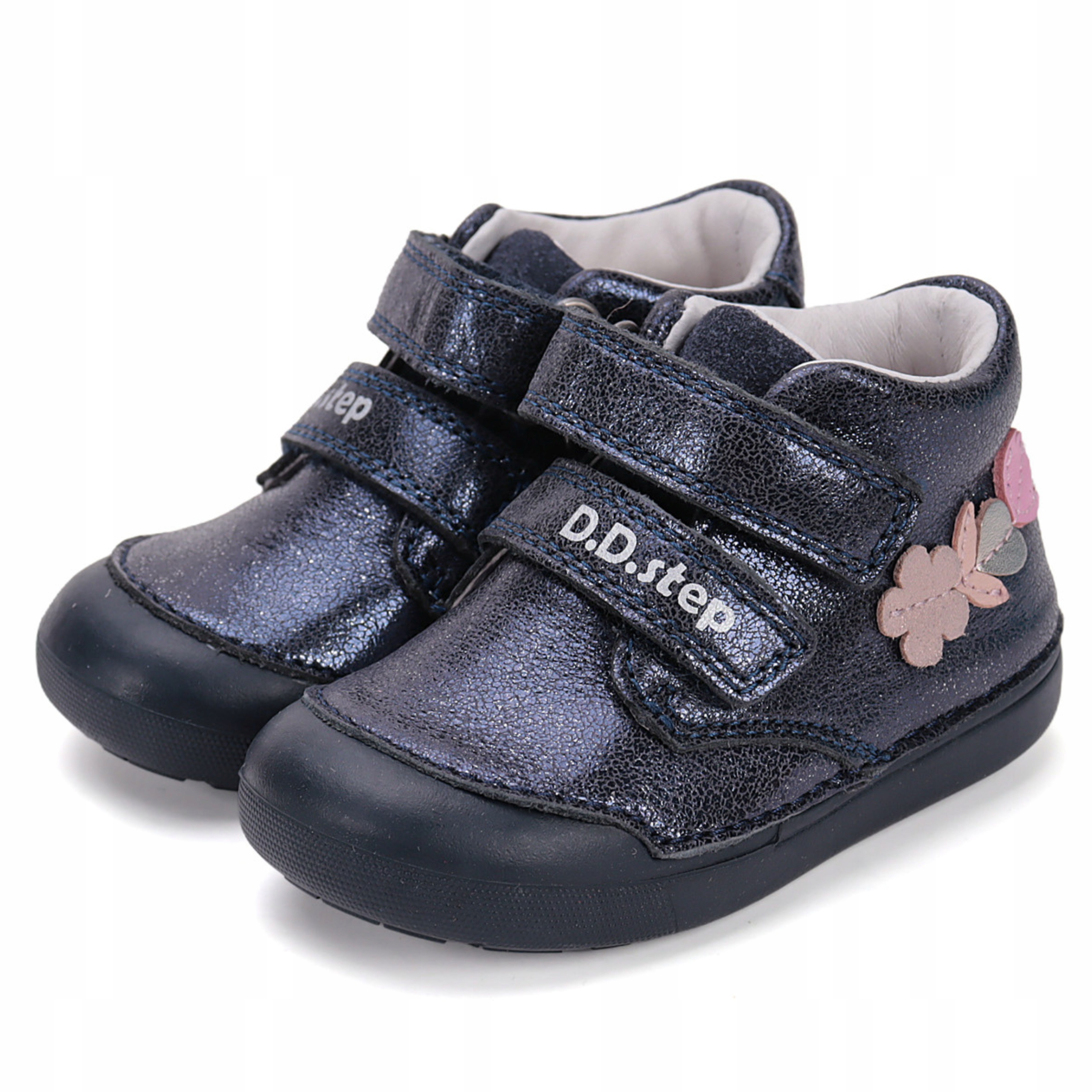 D.D Step S066-52737A Buty Trzewiki Dziecięce Skórzane Rzepy Royal Blue R 20