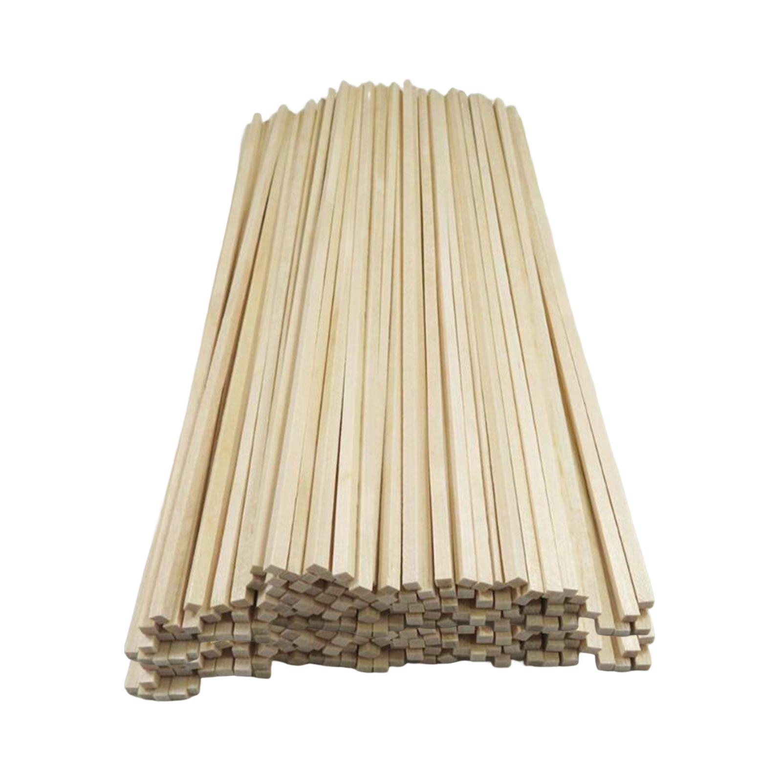 50Pcs Unfinished Square Sticks for Crafts Home Decor Model 400x3x3mm