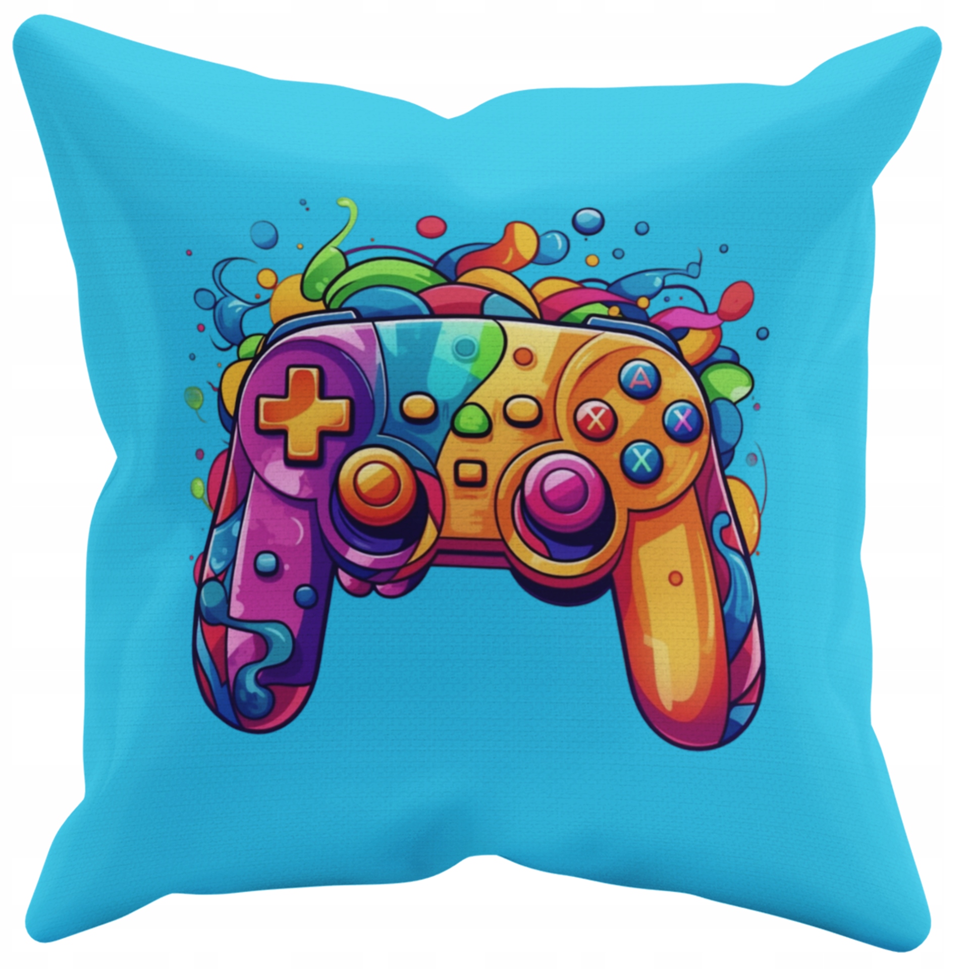 POSZEWKA NA PODUSZKĘ JAŚKA DO PRZEDSZKOLA GAME PAD + IMIĘ GRATIS Kolor dominujący odcienie niebieskiego