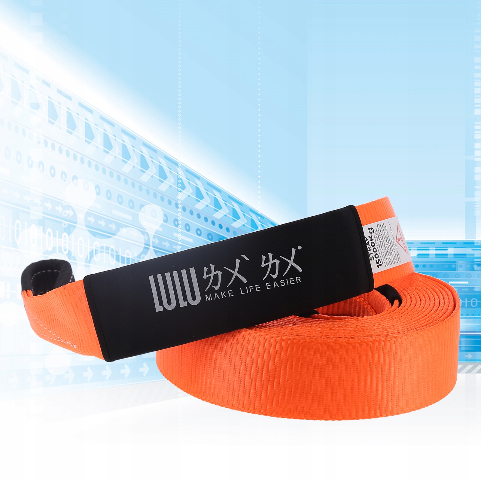 MOCNA LINA HOLOWNICZA PAS 12000KG 6M POMARAŃCZOWY Długość maksymalna 6 m