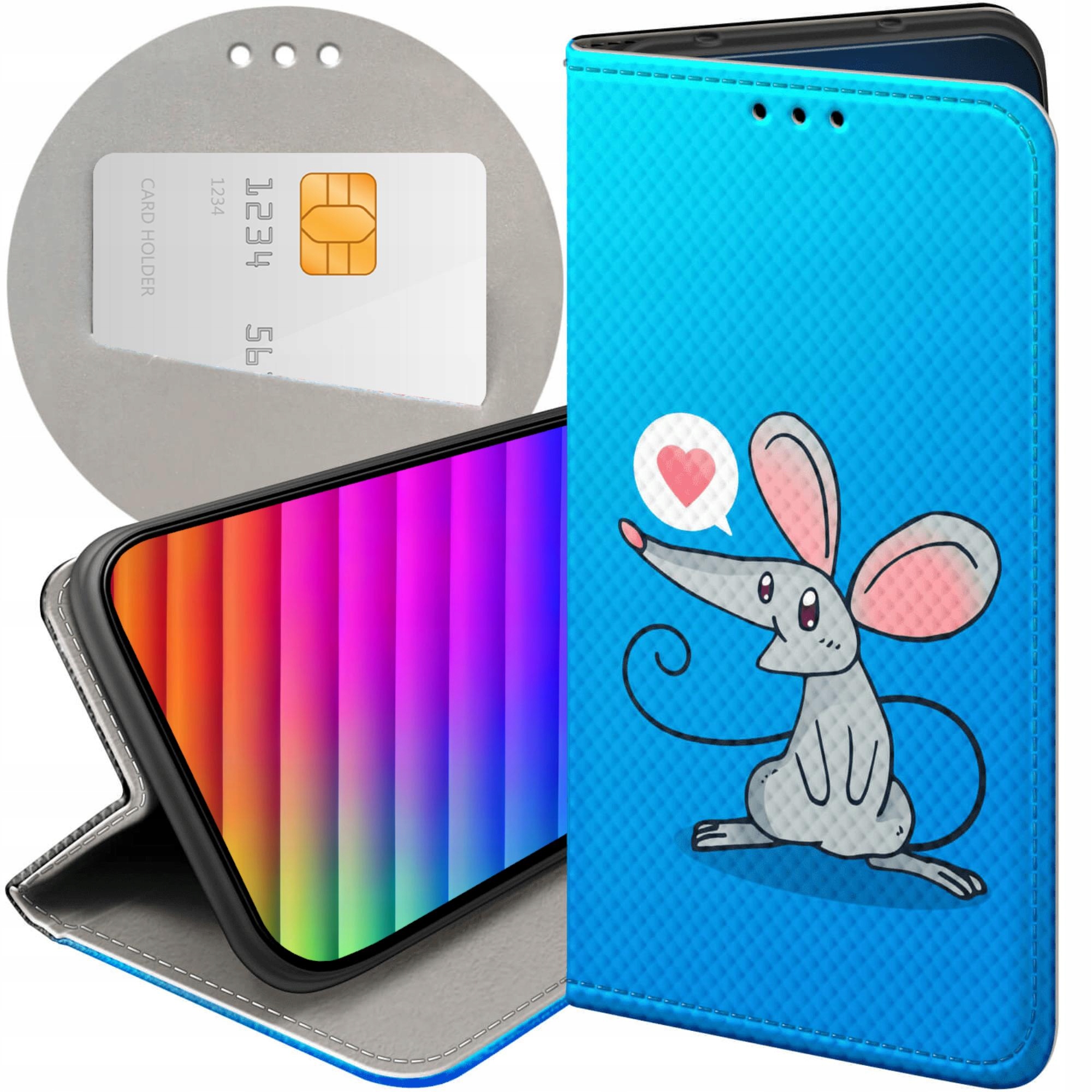 Etui Z Klapką Do Samsung Galaxy S24 Fe Myszka Mouse Mini Futerał Case
