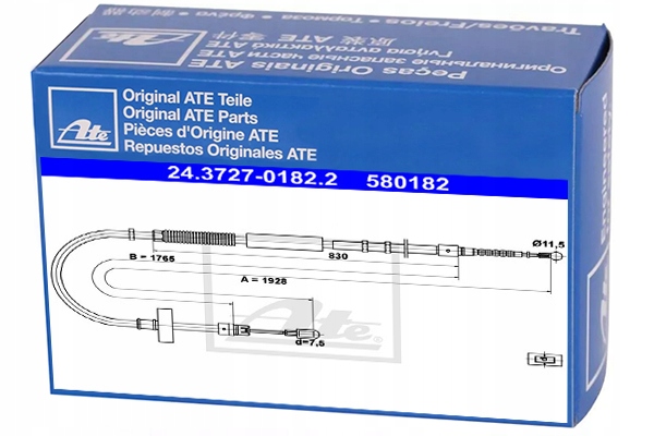 24.3727-0182.2 - Трос ручного гальма лівий для AUDI A4 2.0 FSI 2.4