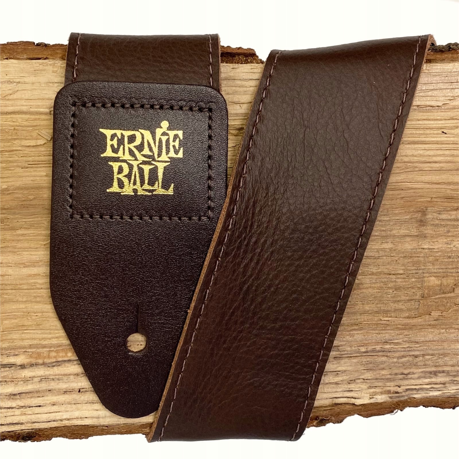 Ernie Ball Italian Leather Brown kožený kytarový popruh