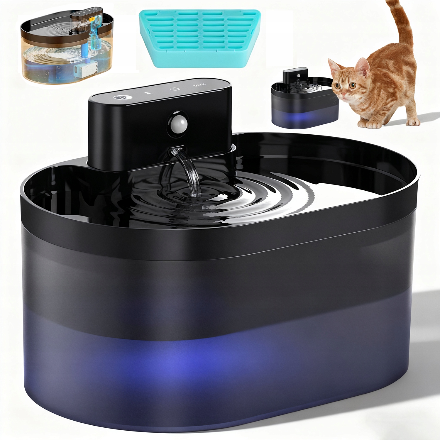 Levně Inteligentní Dávkovač Vody Pro Zvířata 2.2 L, 3 Režimy Průtoku Vody