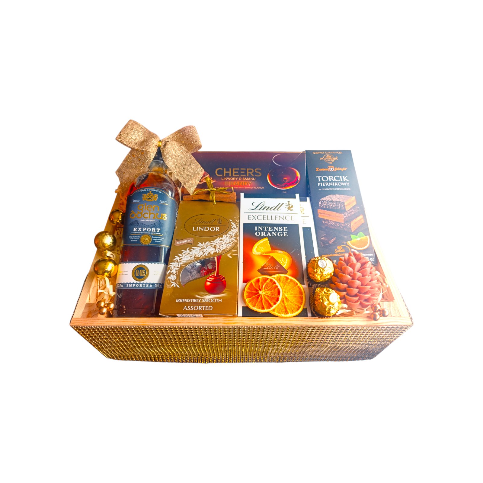 Levně Dárkový koš Premium Lux – Vánoční whisky 0% Gold Edition