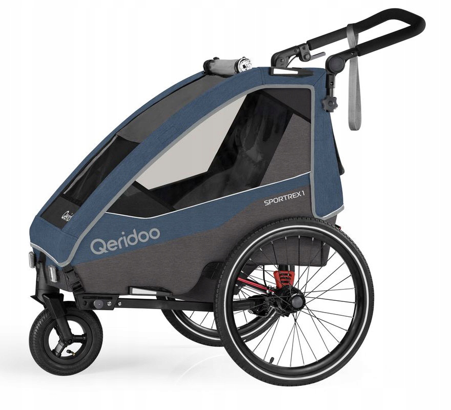 Przyczepka rowerowa Qeridoo Sportrex 2 Limited Edition Jeans Blue 2 dzieci