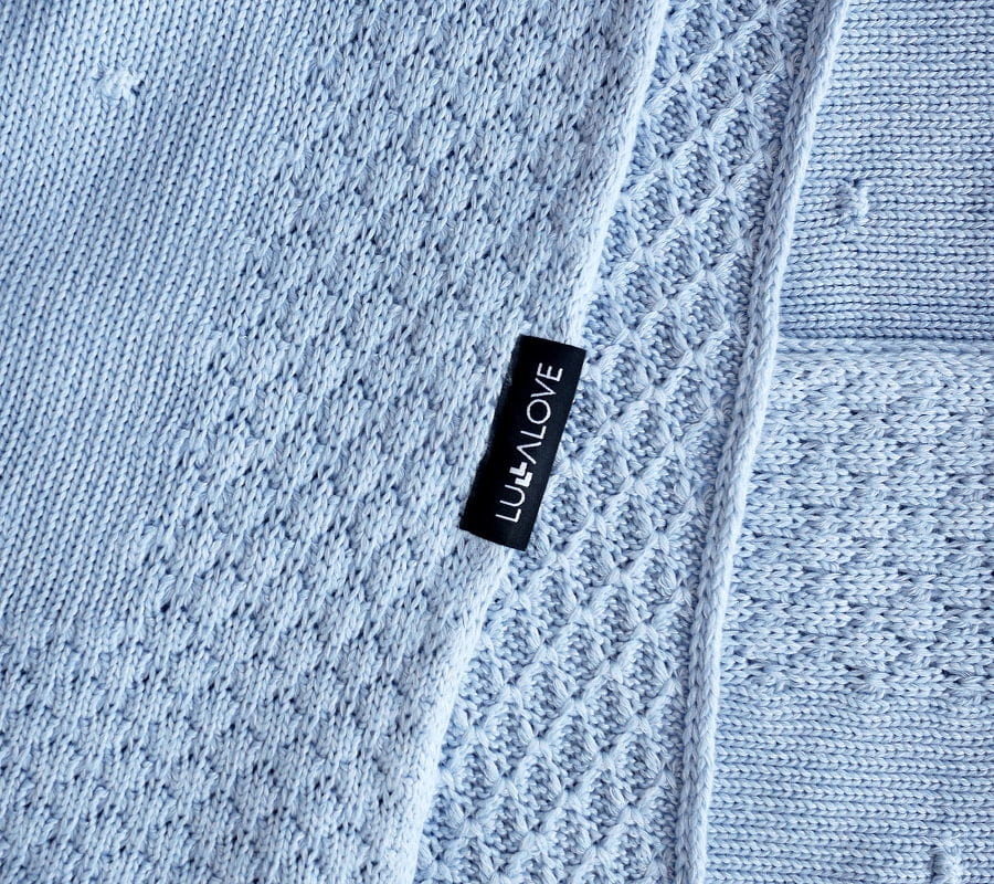 LULLALOVE Kocyk bambusowy Popcorn Błękitny Kolor niebieski