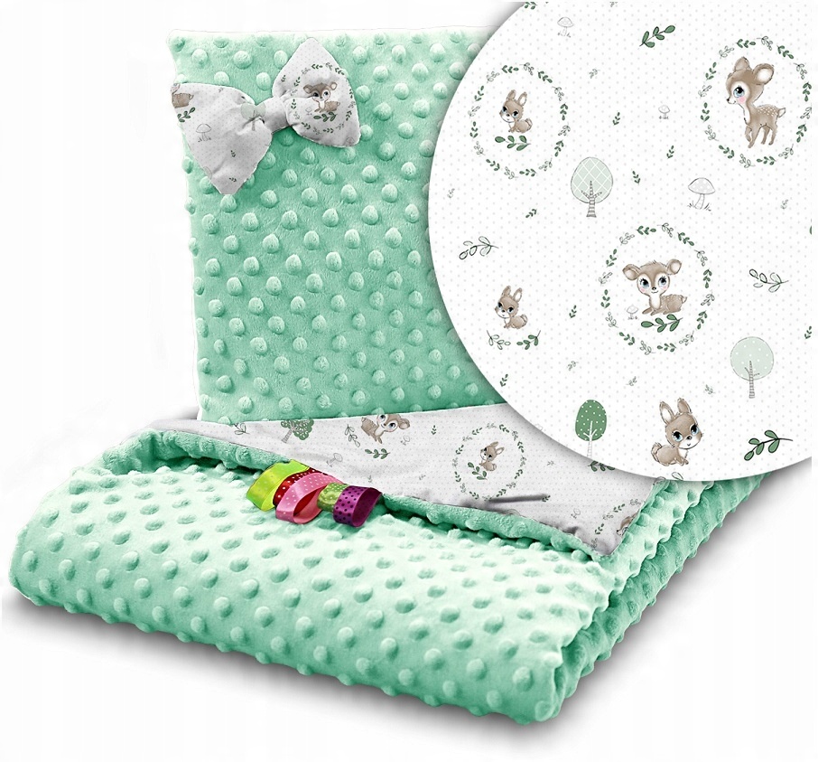 

Babymam Komplet Do Wózka Minky Kocyk Poduszka