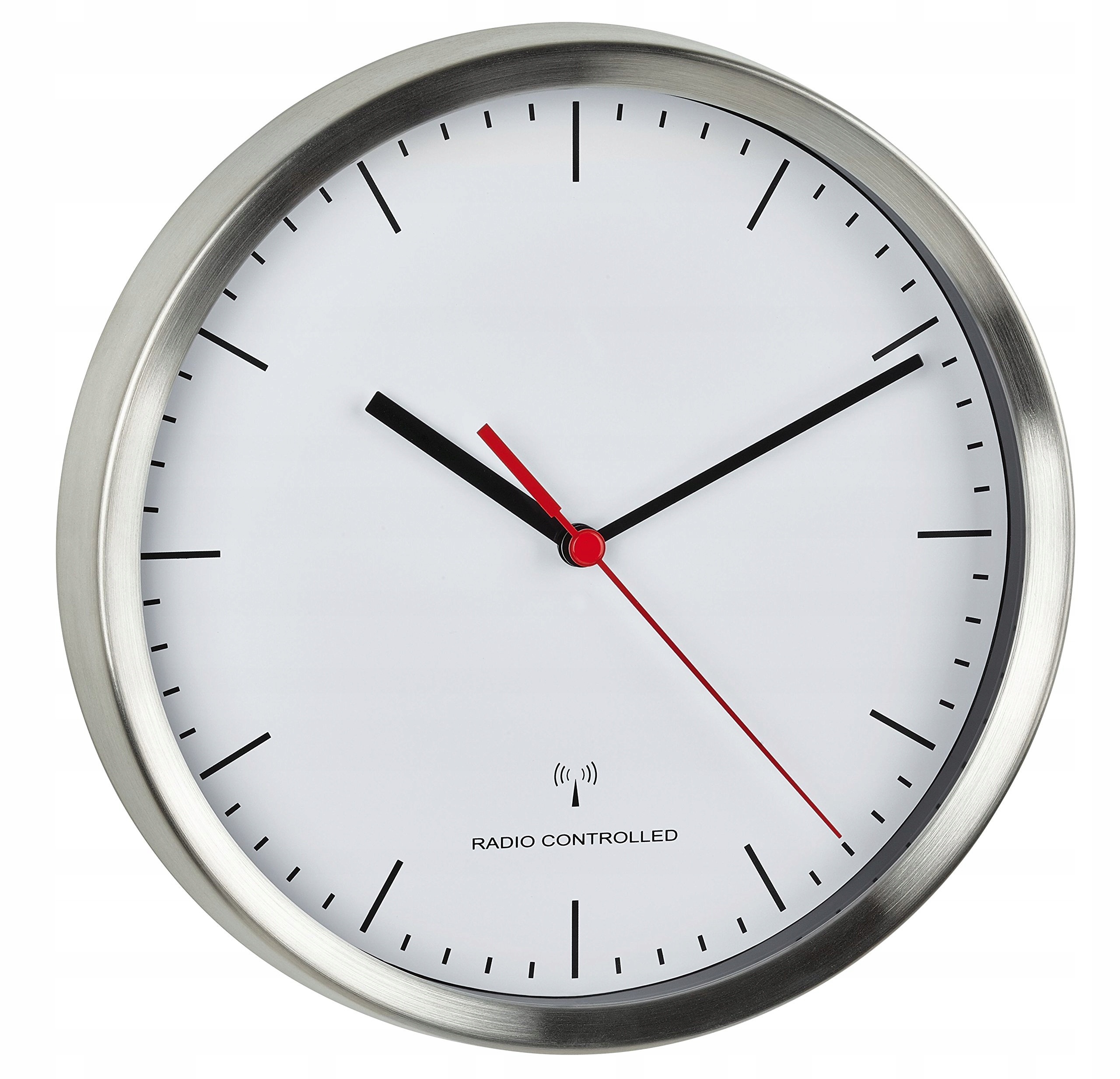 Tfa Dostmann rádiové nástěnné hodiny bílé nerezová ocel 21 cm