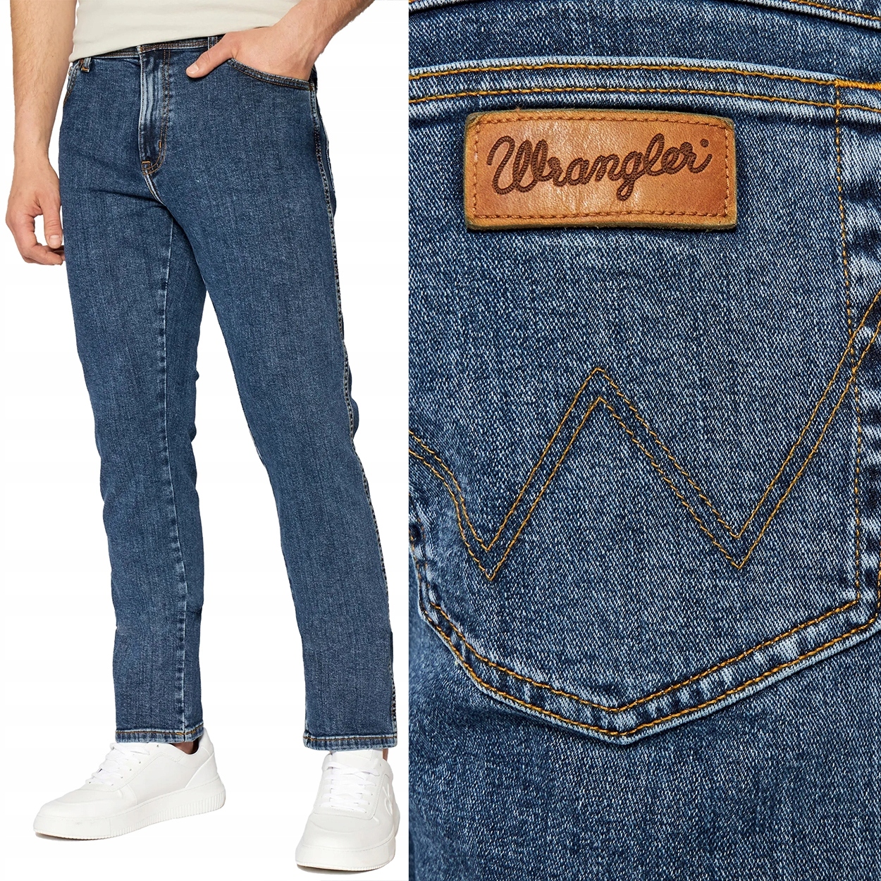 Wrangler Texas Slim Stonewash lehce padnoucí džínové kalhoty W50 L34