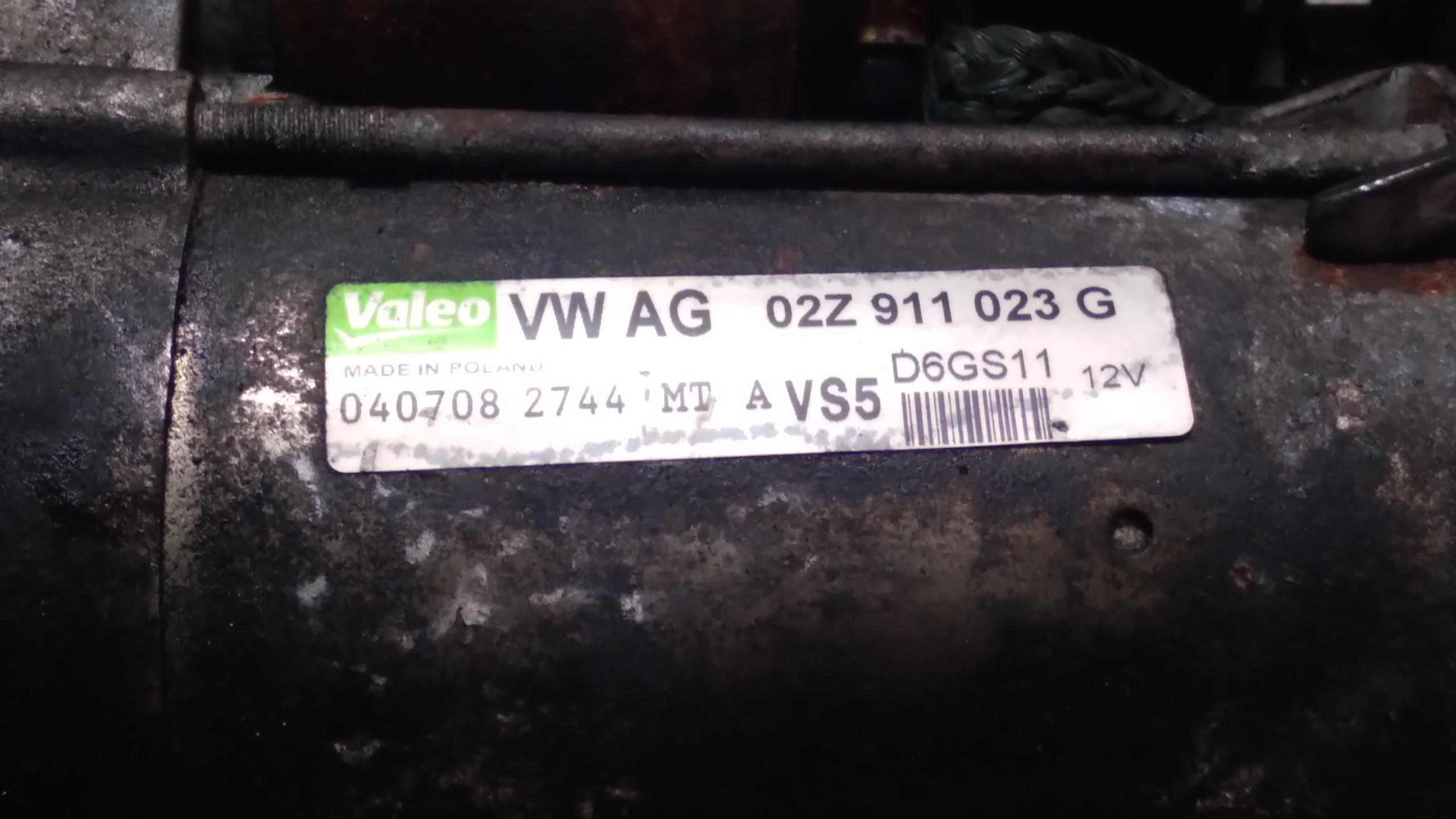starter VOLKSWAGEN GOLF 5 plus 02Z911023G