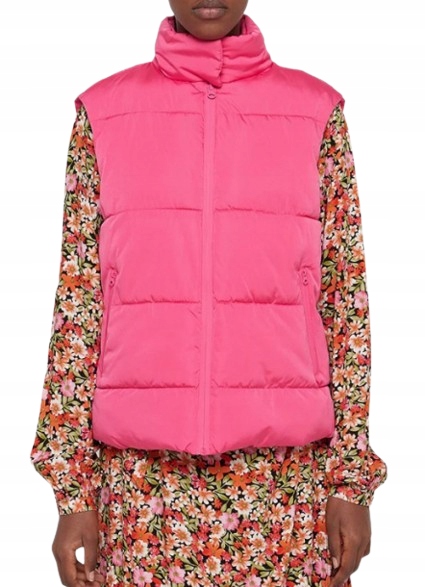 Růžová Prošívaná Vesta Se Zapínáním Na Zip XL K2E