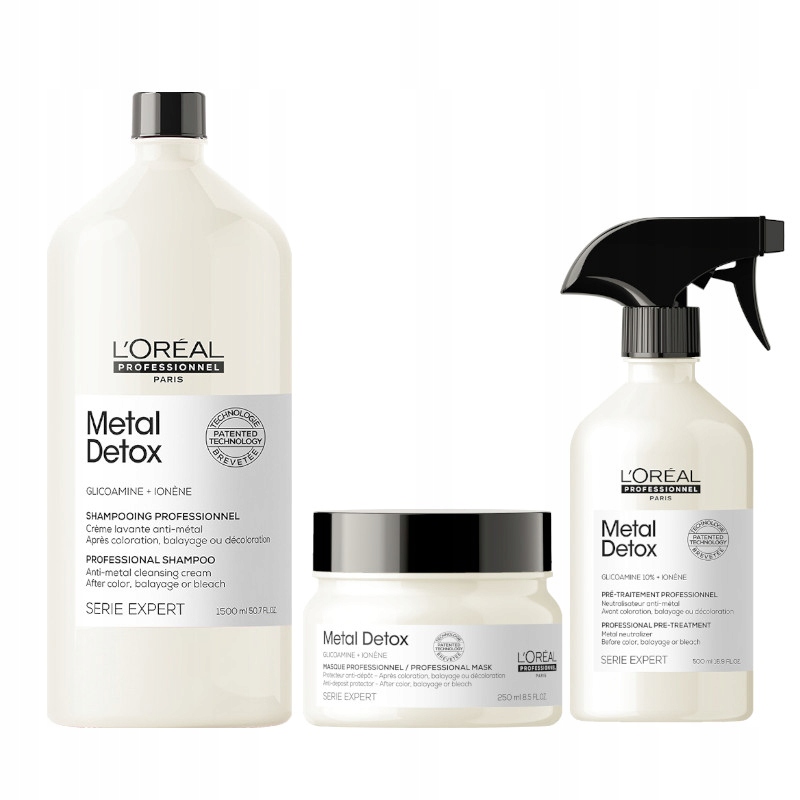 Loreal Metal Detox šampon 1500 ml maska 250 ml sprej Pre-Treatment 500 ml