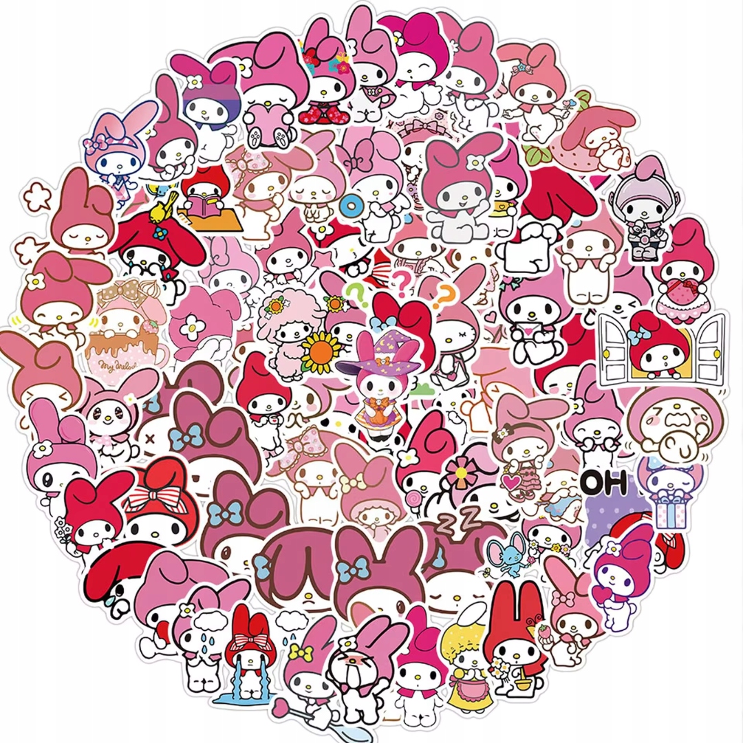 NAKLEJKI Hello Kitty My Melody 100 szt