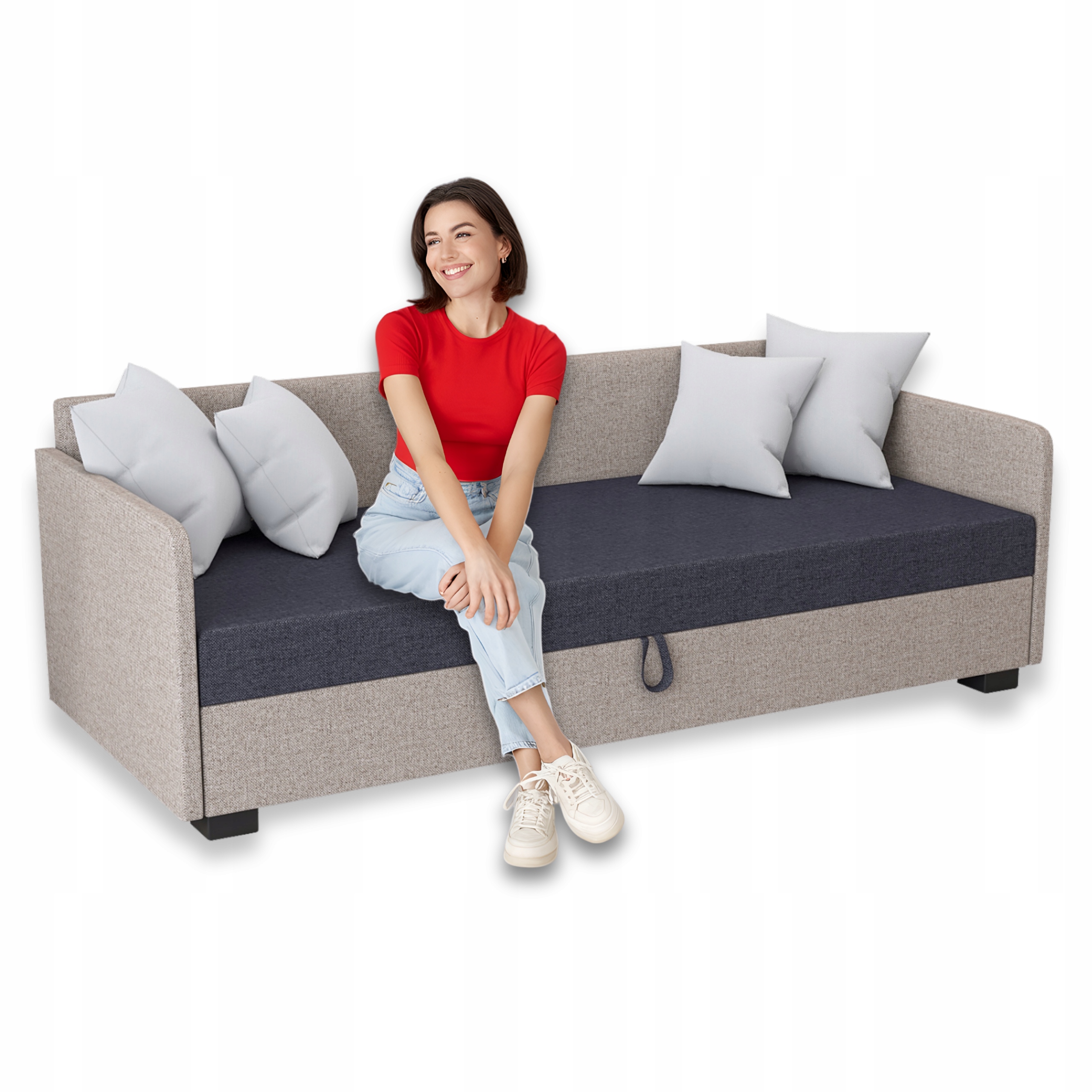 Pohovka pro mládež 120 x 195 cm Jednolůžko Polštáře