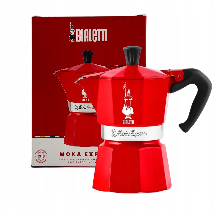 Kawiarka Bialetti Moka Express Nutcracker 3 filiżanki Czerwona