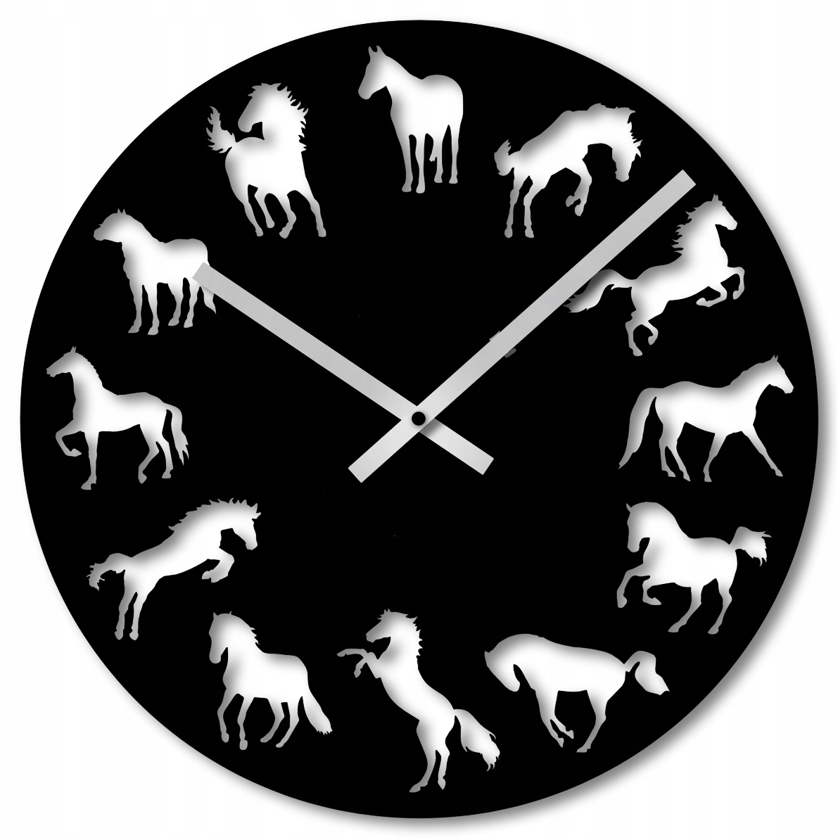 Nástěnné Hodiny 60 cm Nástěnné Hodiny Ažurové Hodiny Do Obývacího Pokoje Kůň Koně Hodiny
