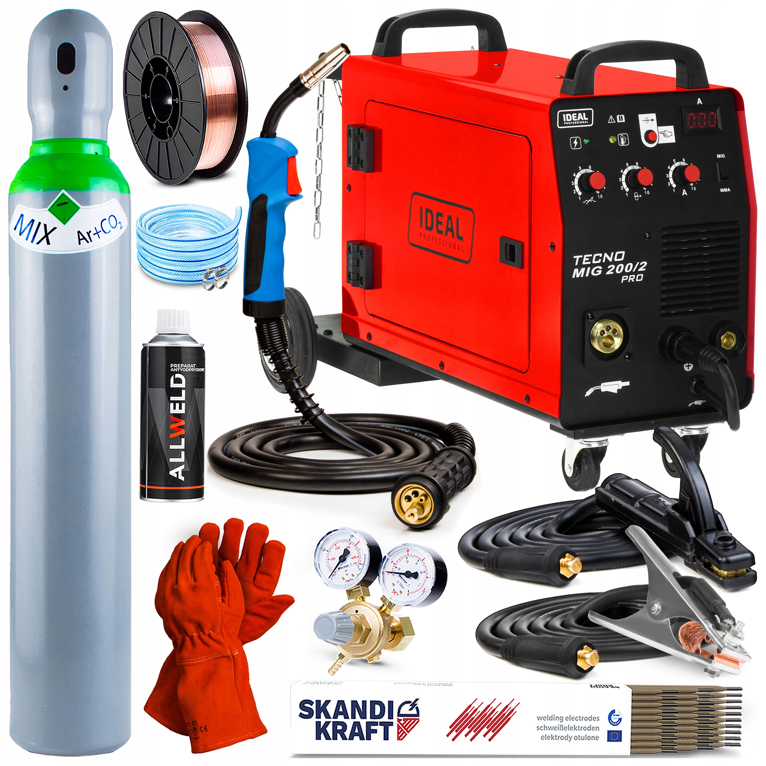 Svářečka Migomat Ideal Tecno Mig 200 Pro Mma Flux 230V 400V 200A Hliník