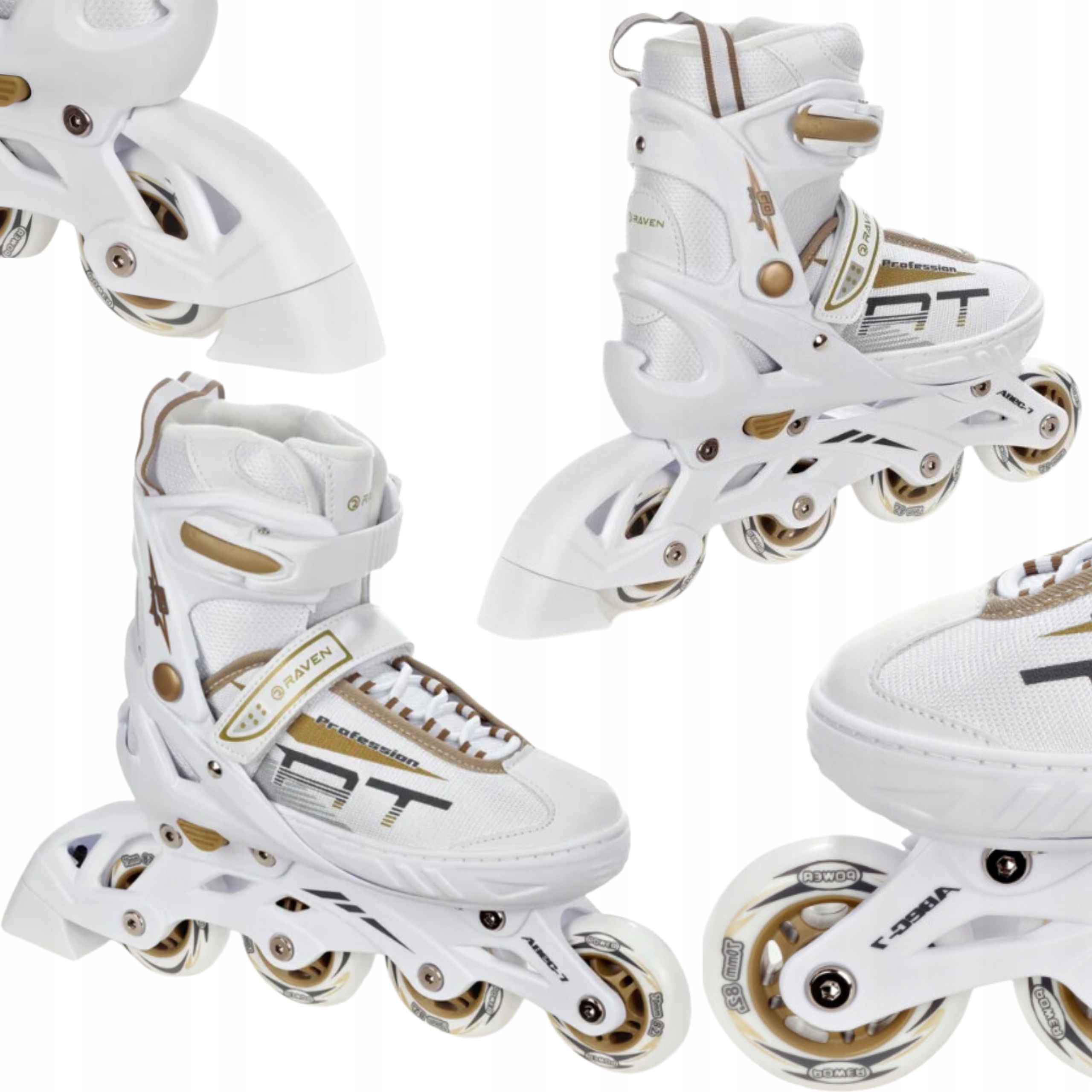 ROLKI DAMSKIE REGULOWANE KAUCZUKOWE RAVEN 38-42 KÓŁKA POCHŁANIAJĄCE DRGANIA