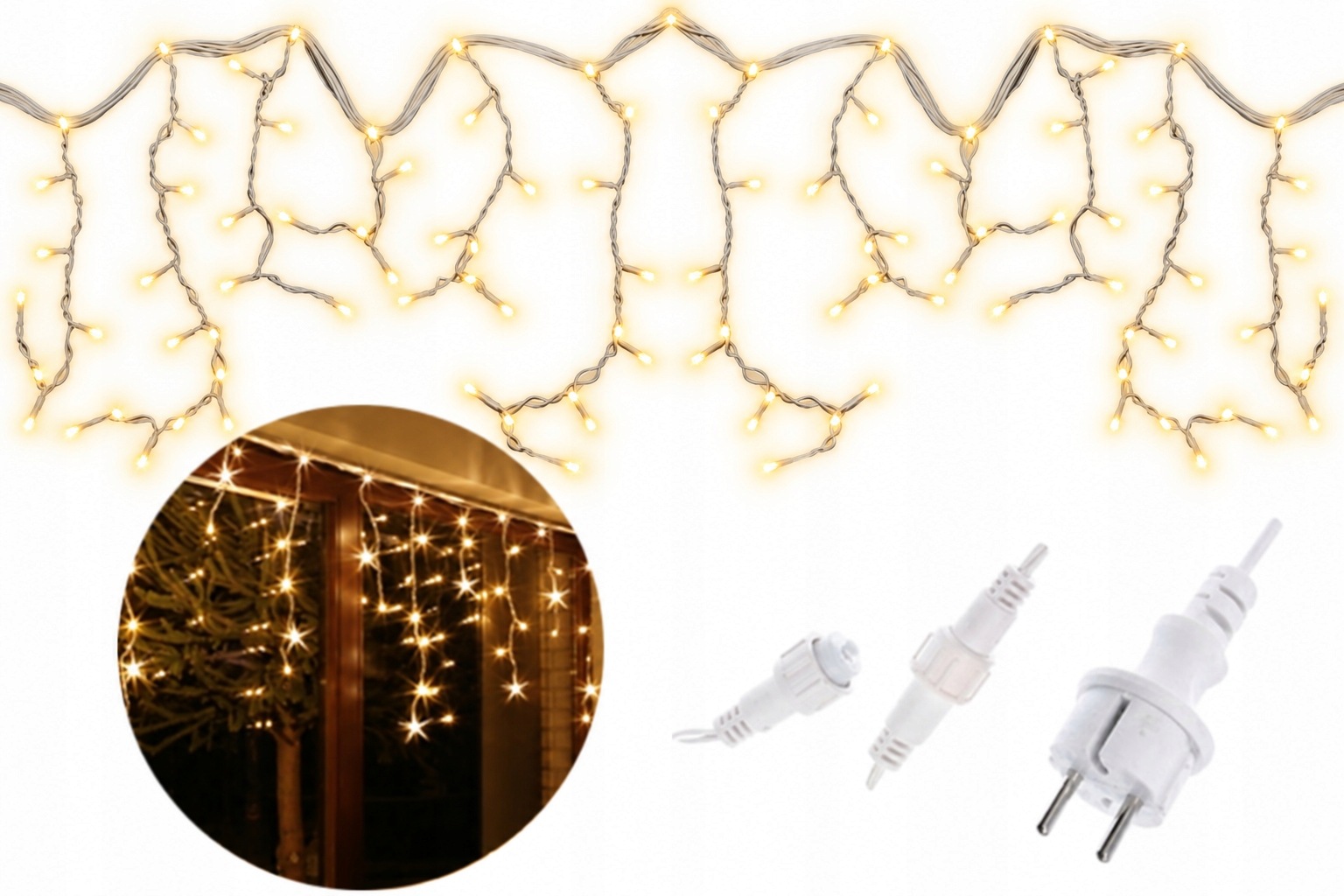 Flash lampy Rampouchy 500 Led 20 m venkovní teplý bílý silný kabel