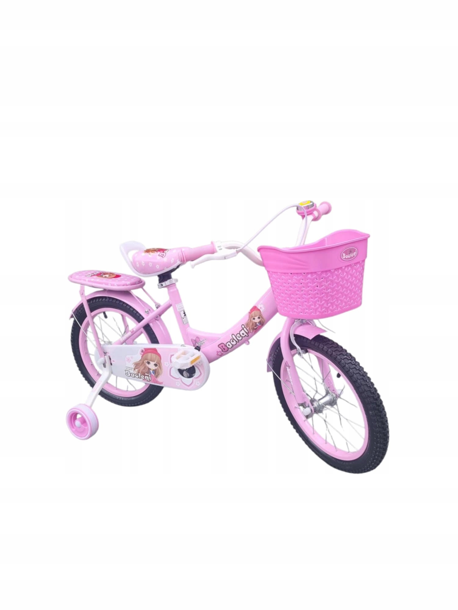 Rower dziecięcy 16 cali Rowerek dla dziewczynki Różowy dzieci Koszyk