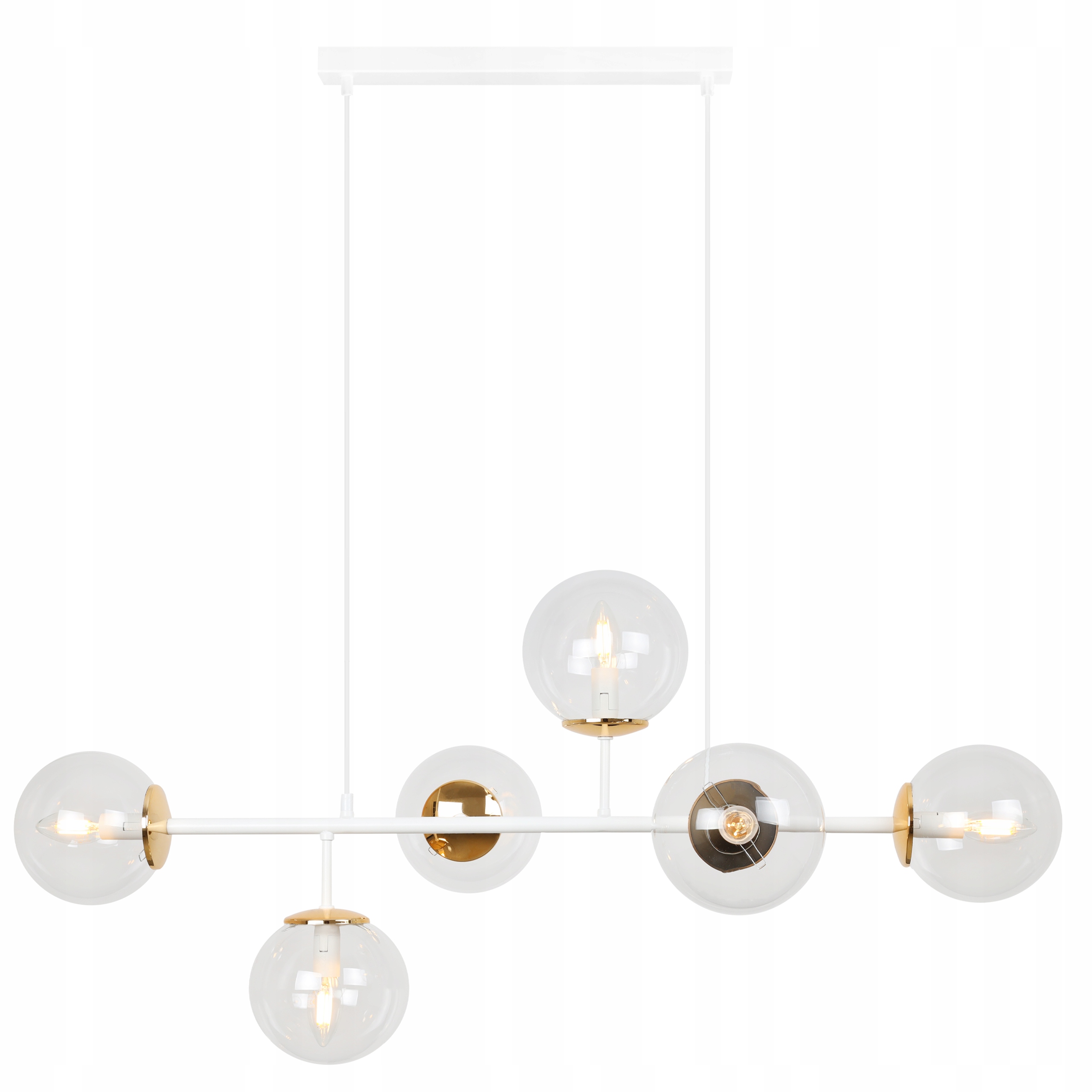 Závesná Stropná Lampa Luster Biely Zlatý Moderný Do Jedálne A Obývačky