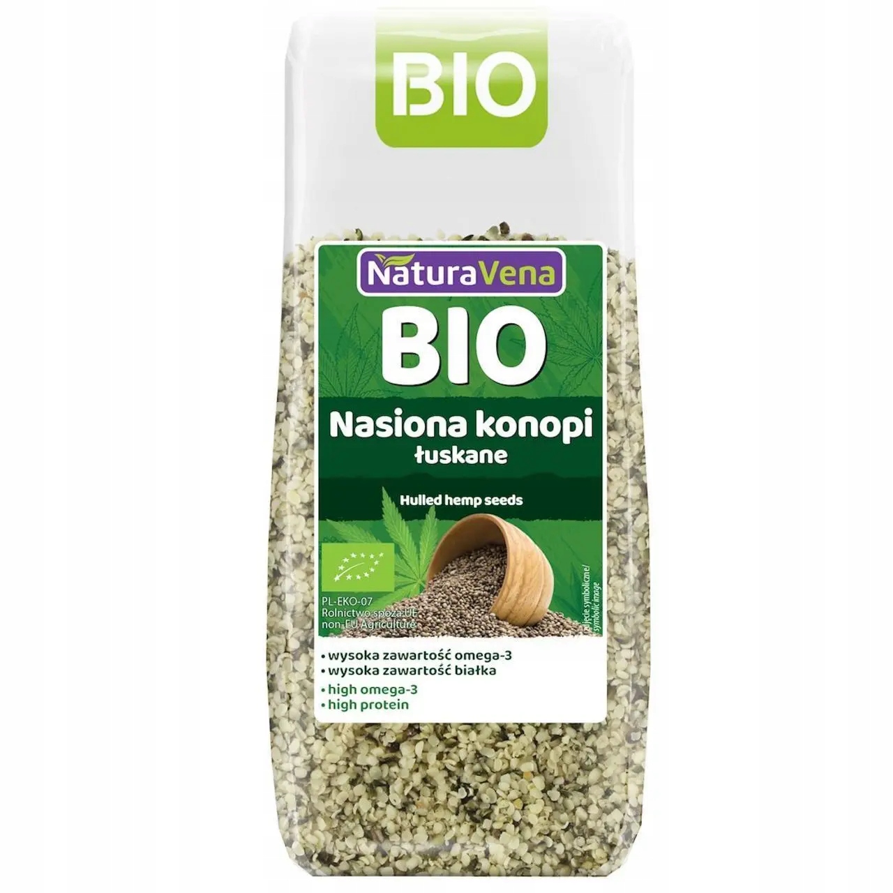 Semena Konopí Loupané Bio 200 g Naturavena