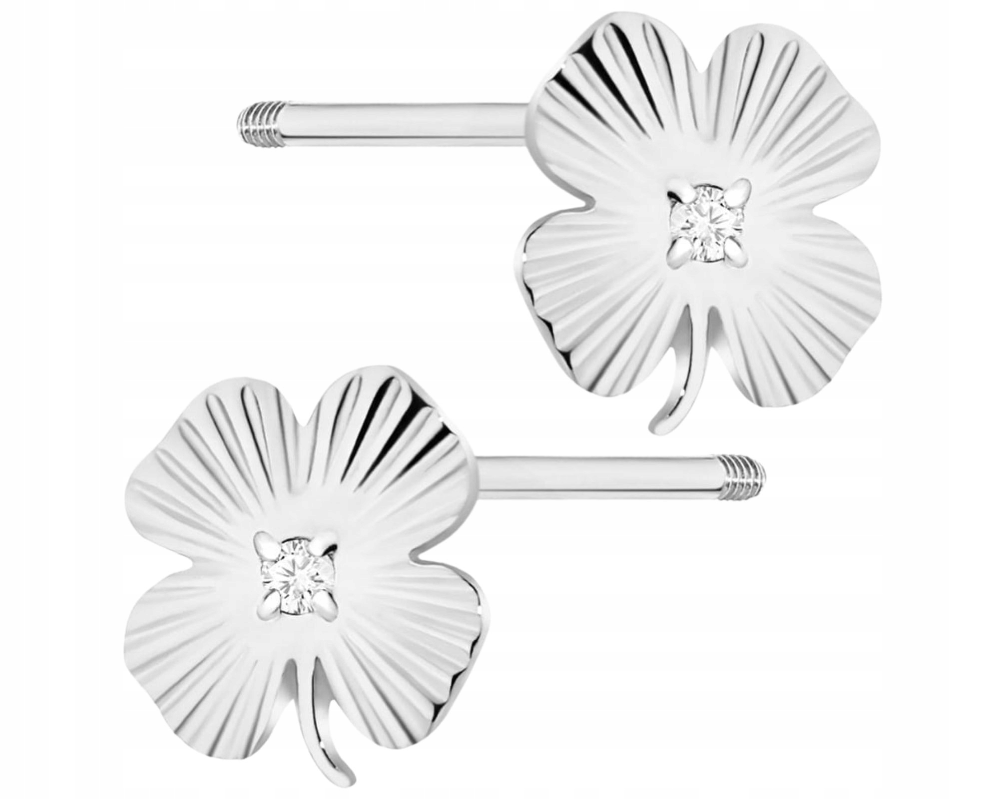 Bílé Zlato Náušnice S Briliantem A Šroubovacím Šroubem Zlato 585