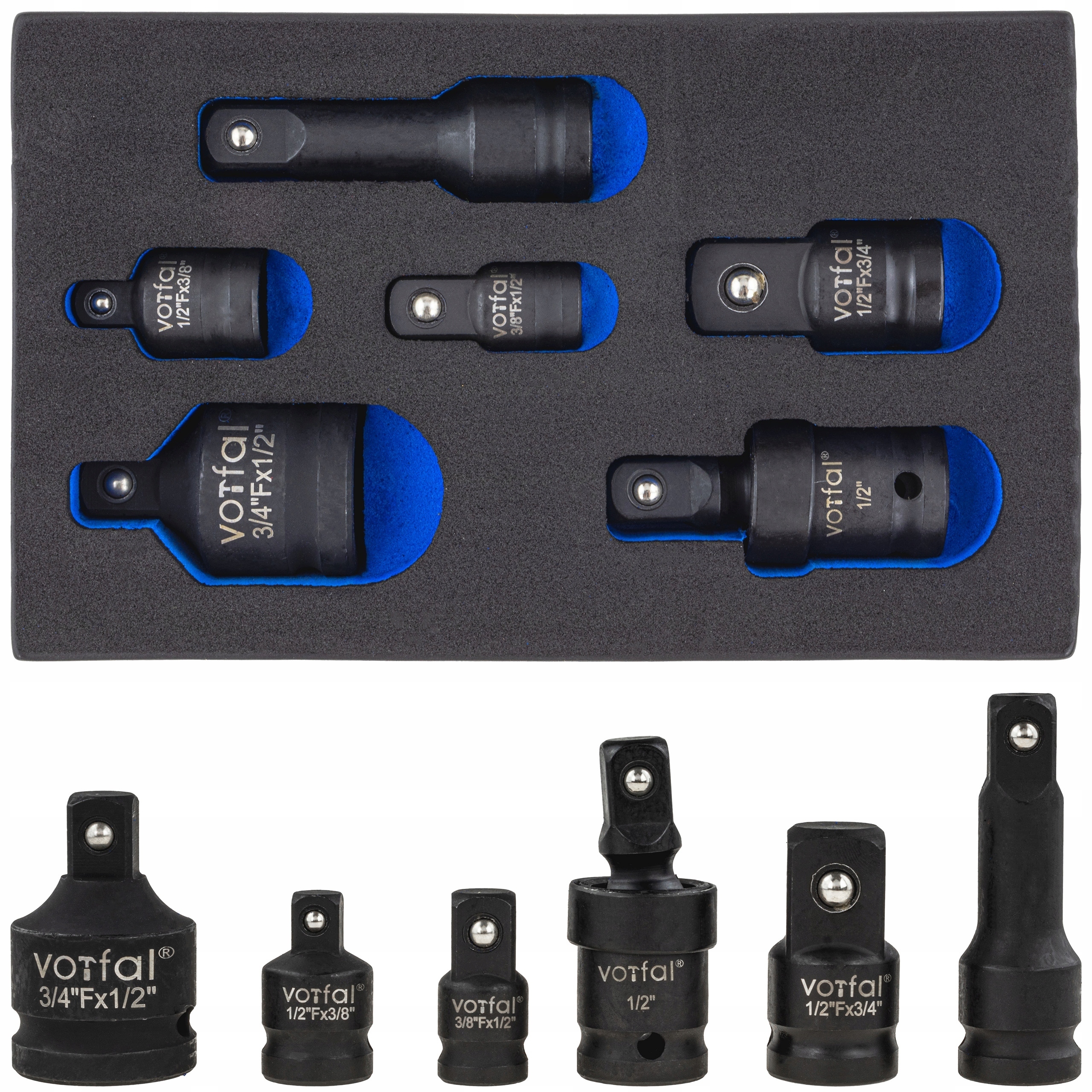 Redukcje Adaptery Redukcyjne 1/2 3/8 3/4+ Przegub 1/2 Przedłużka 75MM Cr-mo