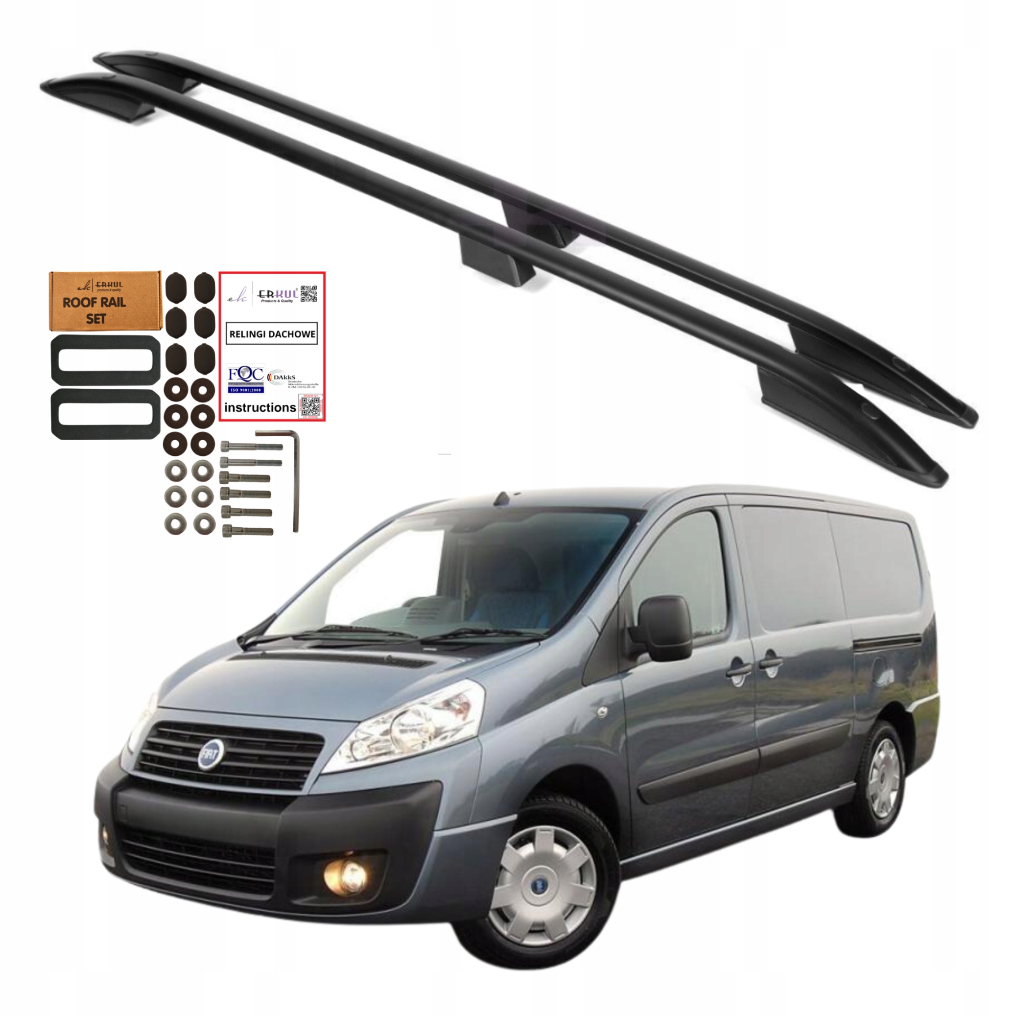 Střešní nosiče Fiat Scudo Citoren Jumpy Peugeot Expert L1 2006-2017 Černé