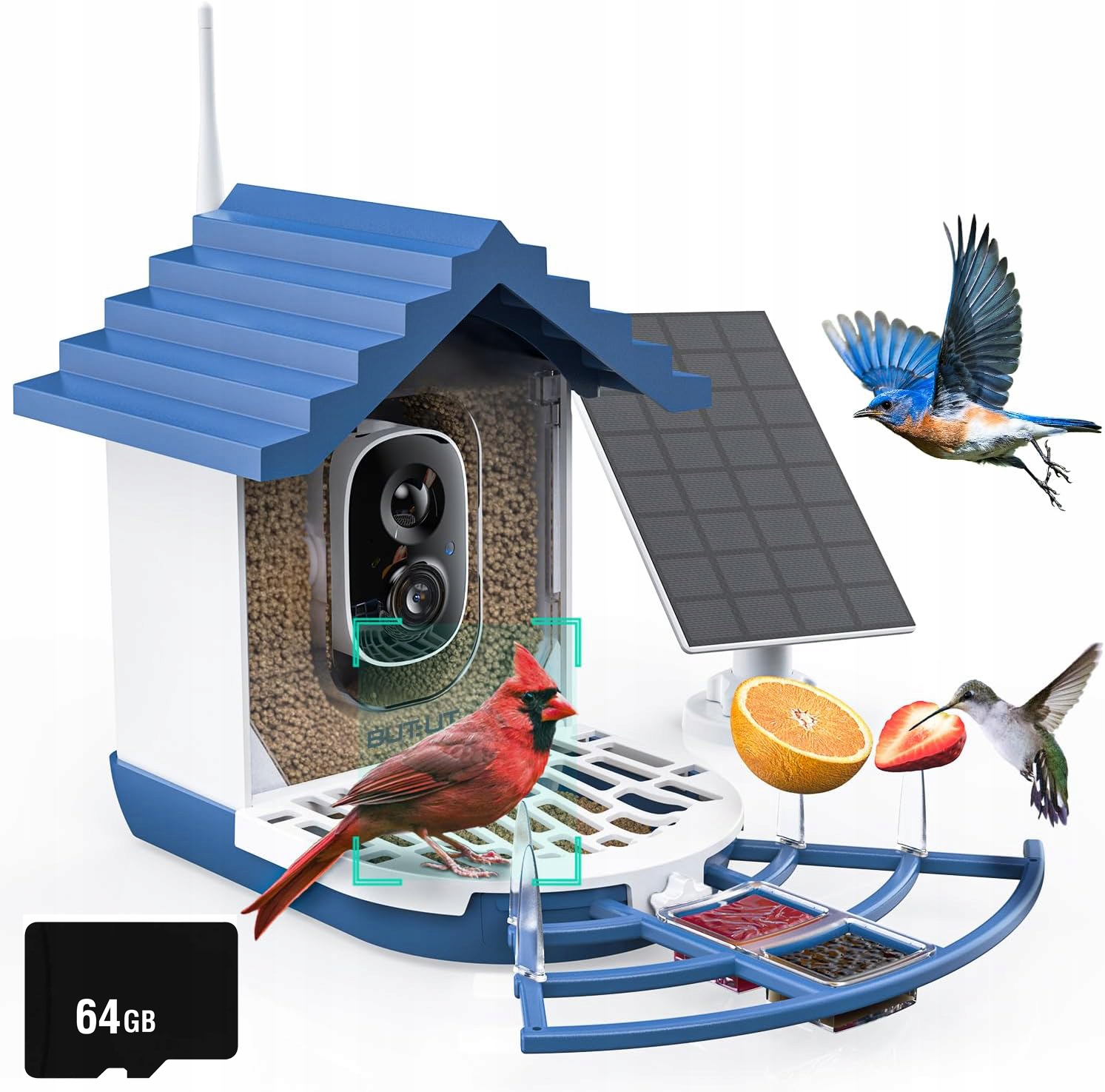 Inteligentní Krmítko Pro Divoké Ptáky, Rozpoznávání 2K Sluneční Kamerou