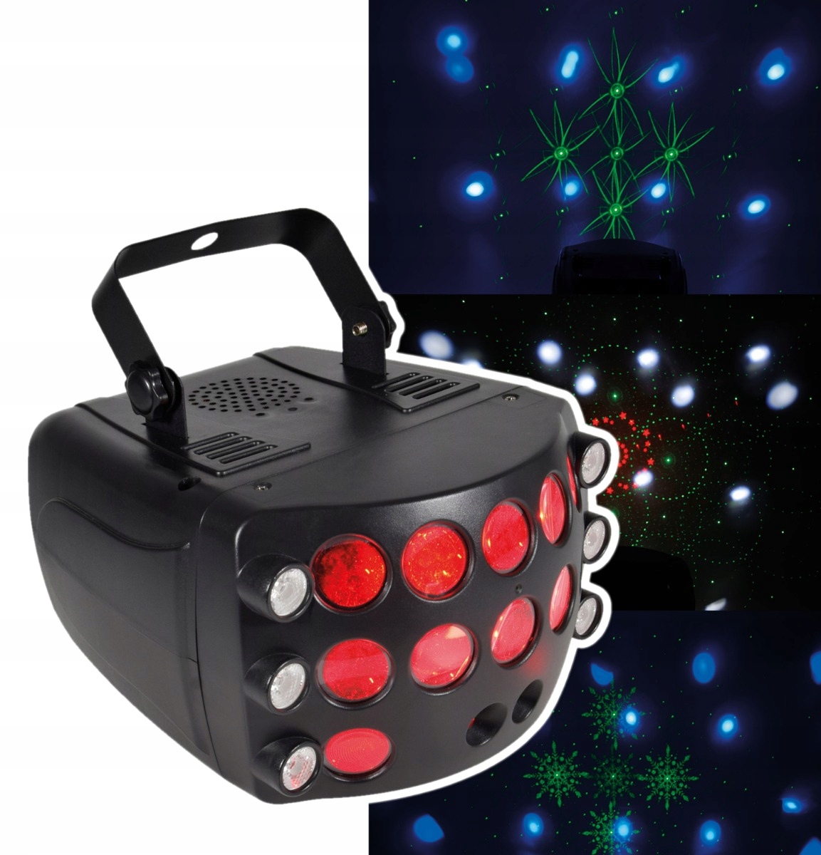 Motýľový efekt Qtx: 3 v 1 – Led a laserový svetelný efekt